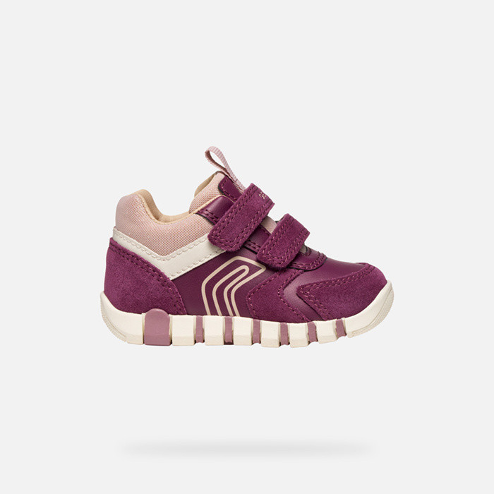 Sneakers with straps IUPIDOO BABY Dark Violet/Pink | GEOX