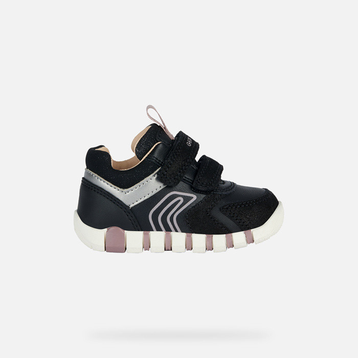 Velcro shoes IUPIDOO BABY GIRL Black/Dark Pink | GEOX