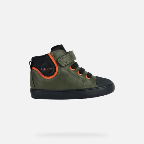 High Top Sneakers GISLI BABY Dark Green/Black - image number 1 | GEOX