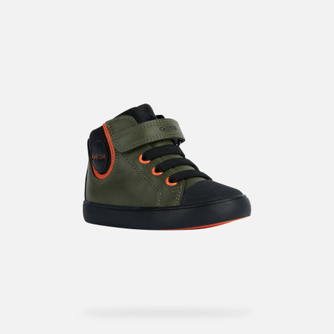 High Top Sneakers GISLI BABY Dark Green/Black - image number 2 | GEOX