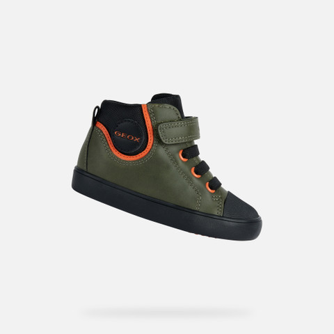High Top Sneakers GISLI BABY Dark Green/Black - image number 0 | GEOX