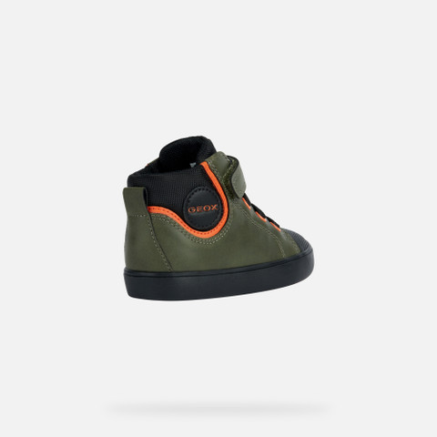 High Top Sneakers GISLI BABY Dark Green/Black - image number 4 | GEOX