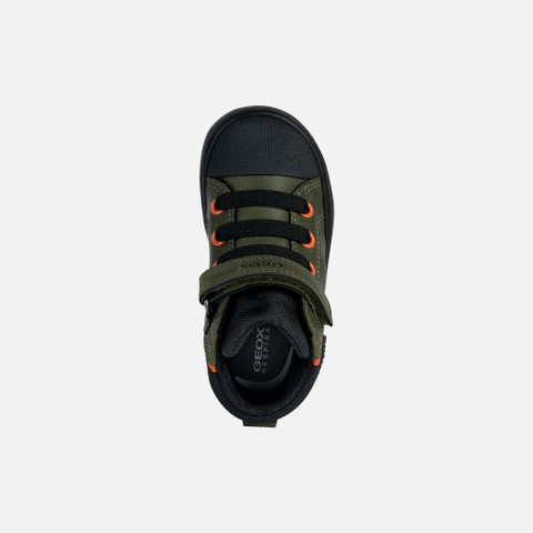 High Top Sneakers GISLI BABY Dark Green/Black - image number 5 | GEOX