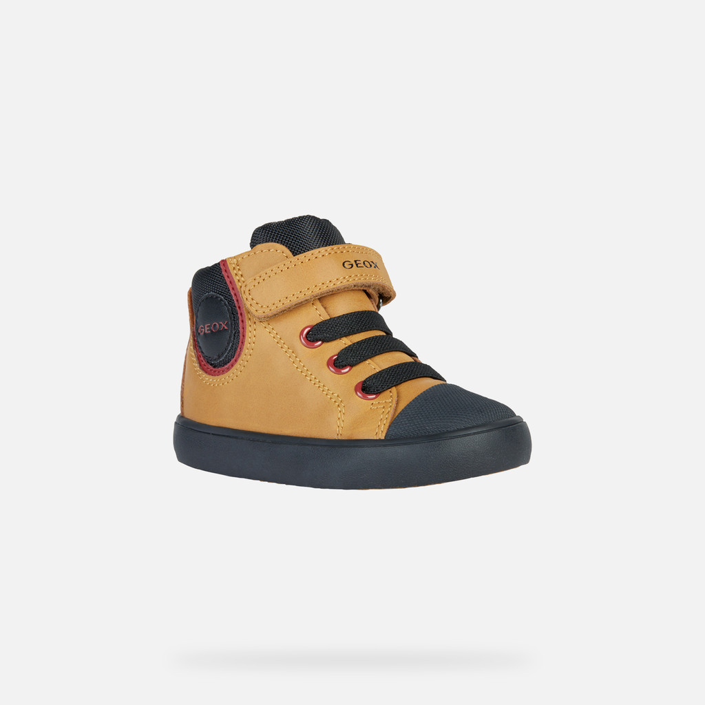 High Top Sneakers GISLI BABY Dark Yellow/Black - image number 2 | GEOX