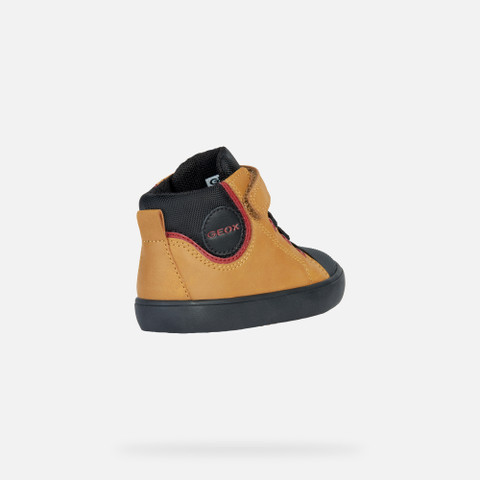 High Top Sneakers GISLI BABY Dark Yellow/Black - image number 4 | GEOX