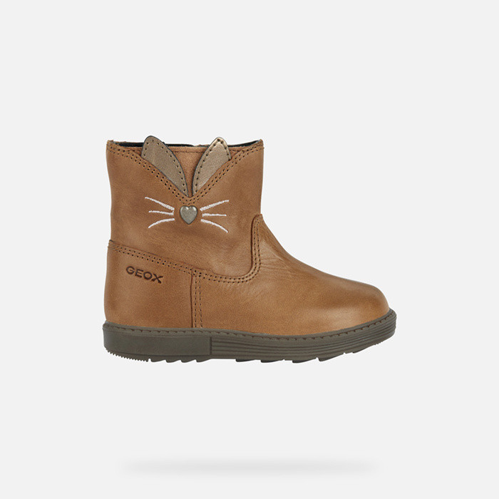 Leather ankle boots HYNDE TODDLER GIRL Whisky | GEOX