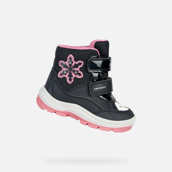 ANKLE BOOTS BABY GIRL FLANFIL ABX TODDLER - BLACK/FUCHSIA