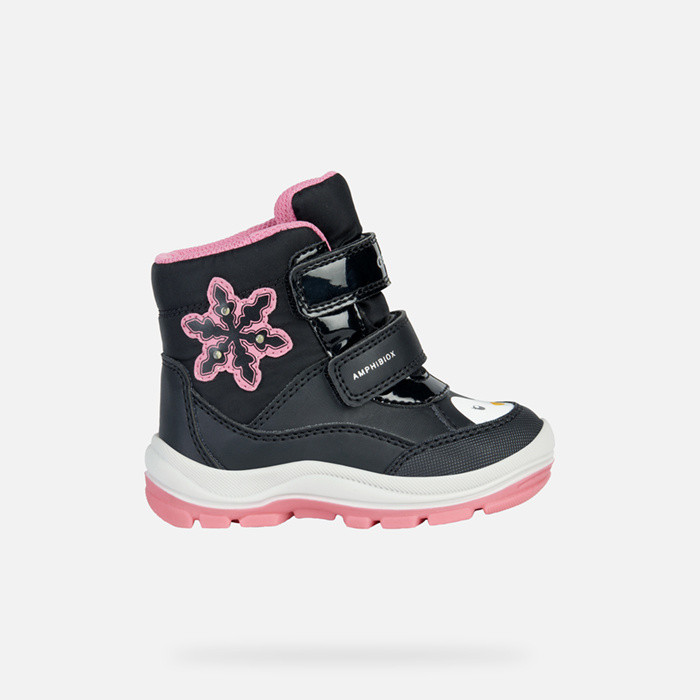 Waterproof boots FLANFIL ABX TODDLER GIRL Black/Fuchsia | GEOX