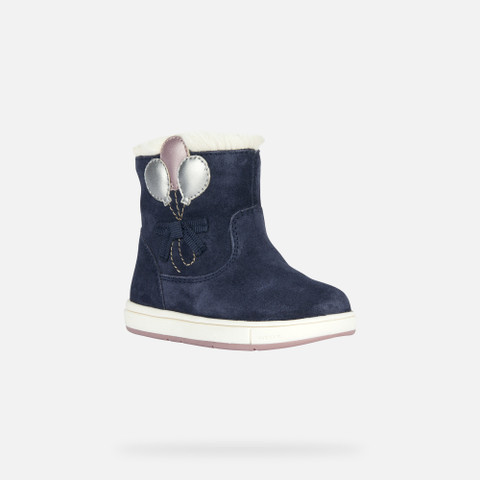 suede ankle boots TROTTOLA TODDLER GIRL Navy/Pink - image number 2 | GEOX
