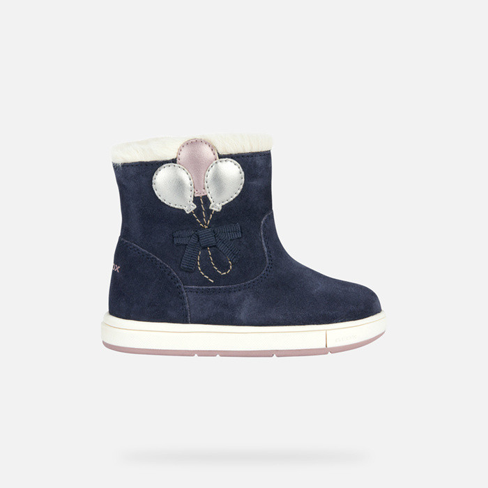 Suede ankle boots TROTTOLA TODDLER GIRL Navy/Pink | GEOX