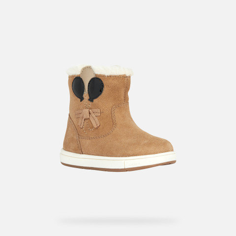 suede ankle boots TROTTOLA TODDLER GIRL Whisky/Black - image number 2 | GEOX