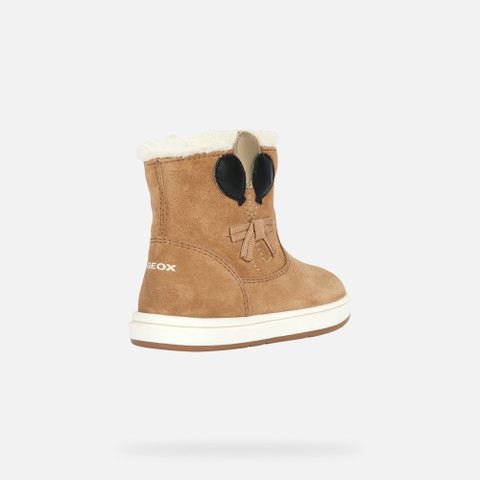 suede ankle boots TROTTOLA TODDLER GIRL Whisky/Black - image number 4 | GEOX