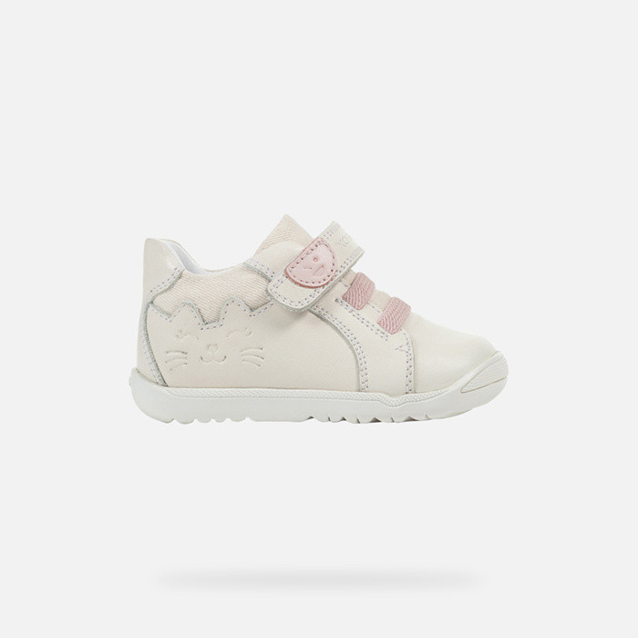 Sneakers with straps MACCHIA BABY GIRL Light ivory/Light rose | GEOX