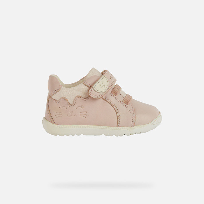 Sneakers with straps MACCHIA TODDLER Light pink/Light ivory | GEOX