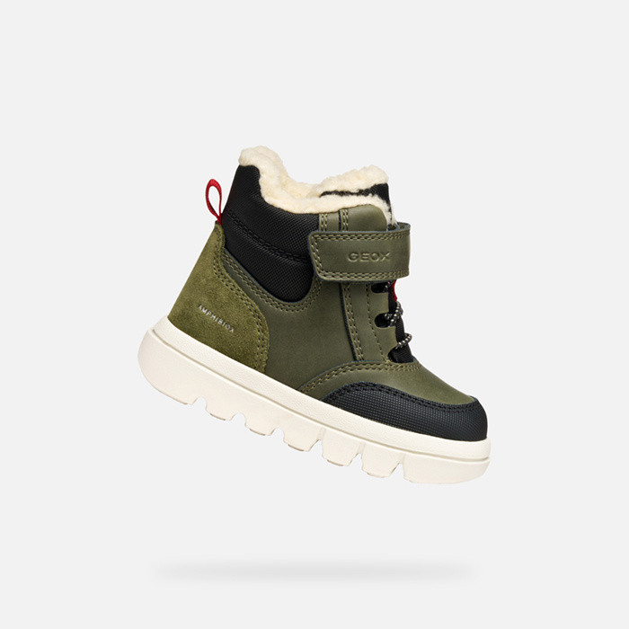 Waterproof boots WILLABOOM ABX TODDLER Dark Green/Black | GEOX