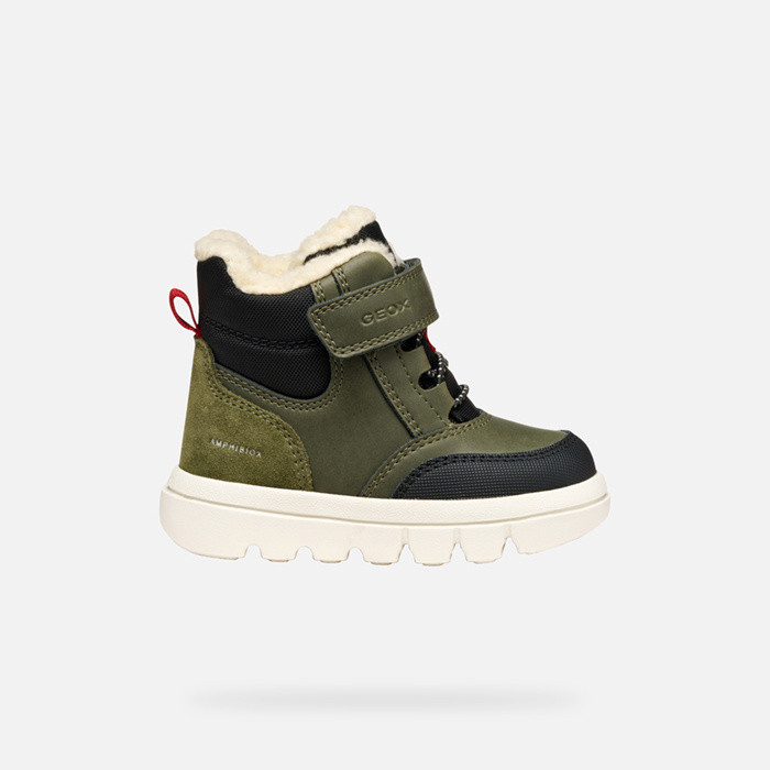 Waterproof boots WILLABOOM ABX TODDLER BOY Dark Green/Black | GEOX