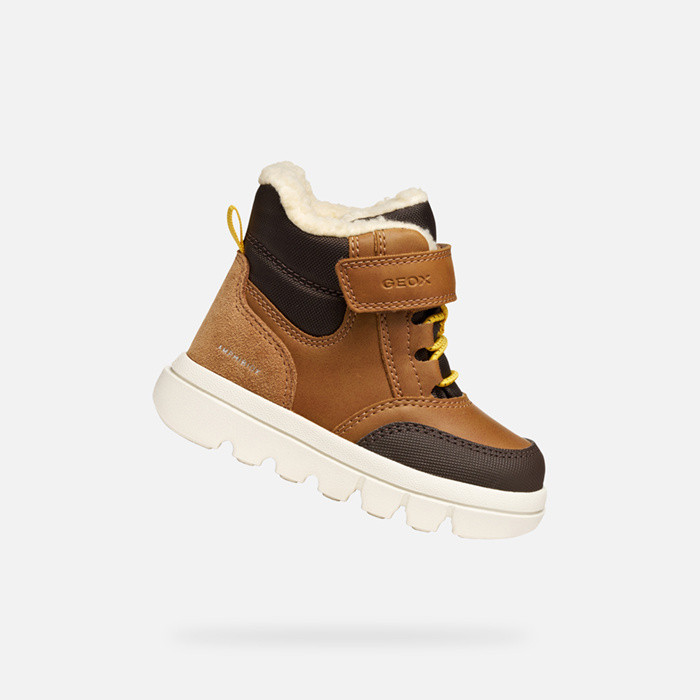 Waterproof boots WILLABOOM ABX TODDLER Tobacco/Dark Brown | GEOX