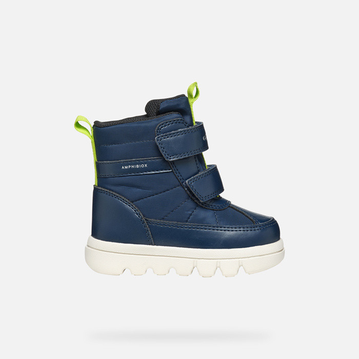 Waterproof boots WILLABOOM ABX TODDLER BOY Navy/Lime | GEOX