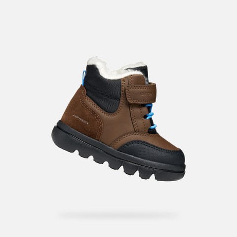Waterproof ankle boots WILLABOOM ABX TODDLER BOY Dark.Brown/Black | GEOX