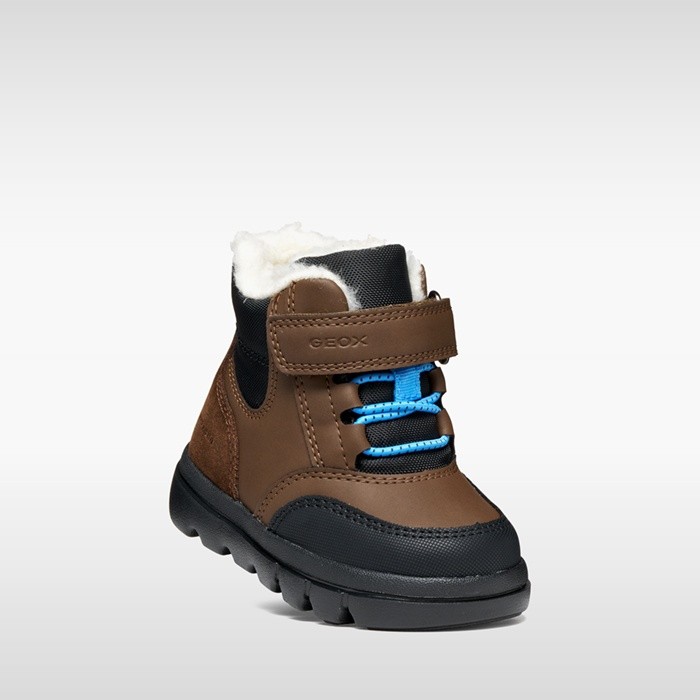 Stivaletti impermeabili WILLABOOM ABX BIMBO Marrone scuro/Nero | GEOX