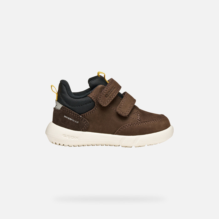 Sneakers with straps HYROO BABY Brown Cotto/Black | GEOX