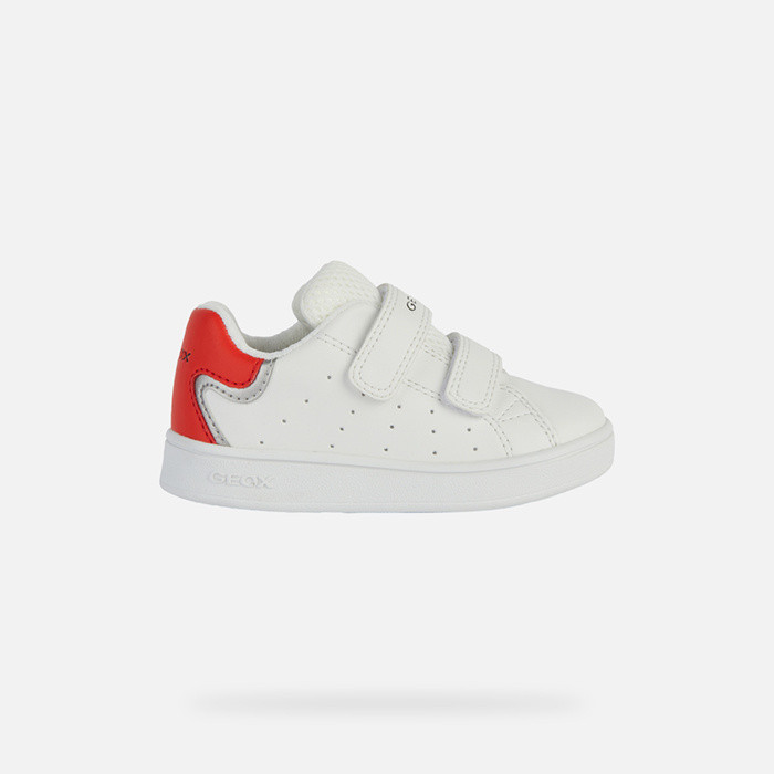 Sapatos de velcro ECLYPER BABY Branco/Vermelho | GEOX