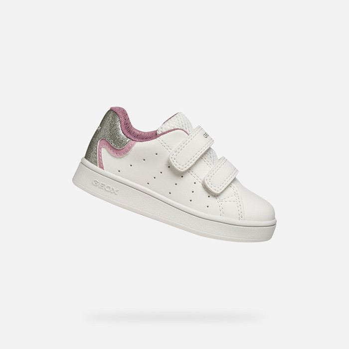 Sneakers con strappo ECLYPER BABY Bianco/Rosa | GEOX