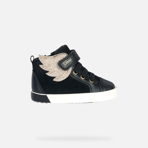 High Top Sneakers KILWI TODDLER GIRL Black/Gold - image number 1 | GEOX