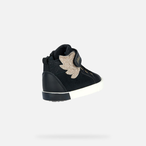 High Top Sneakers KILWI TODDLER GIRL Black/Gold - image number 4 | GEOX
