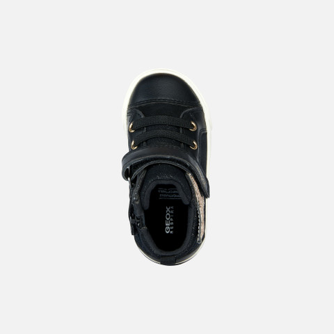 High Top Sneakers KILWI TODDLER GIRL Black/Gold - image number 5 | GEOX