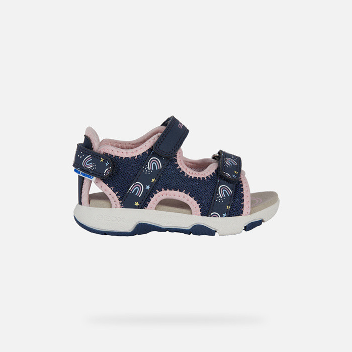 Sandals with straps SANDAL MULTY   TODDLER GIRL Navy/Light pink | GEOX