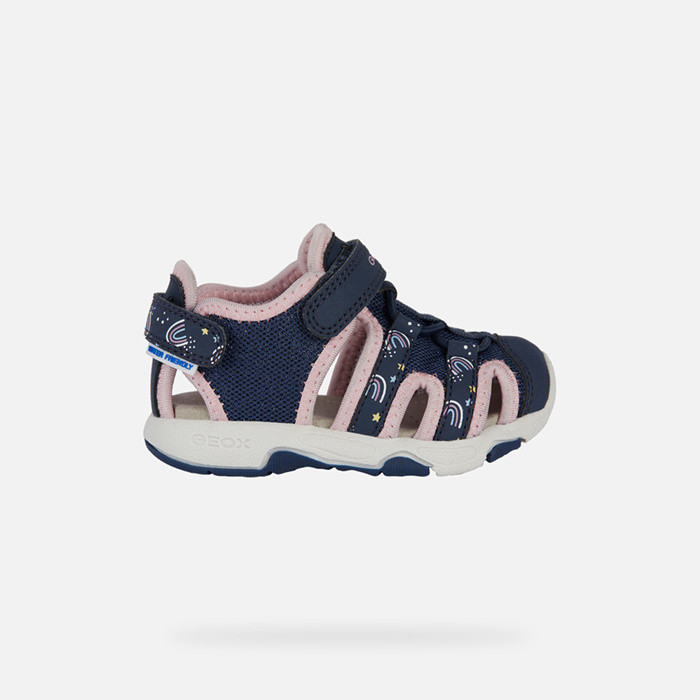 Closed toe sandals SANDAL MULTY   TODDLER Navy/Light pink | GEOX