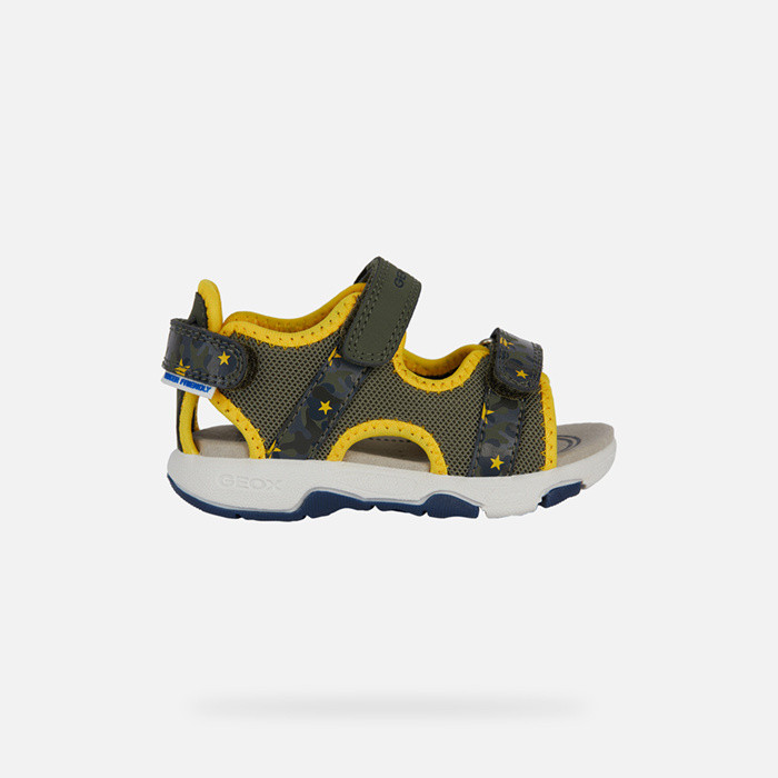 Sandals with straps SANDAL MULTY   TODDLER BOY Military/Ochre Yellow | GEOX