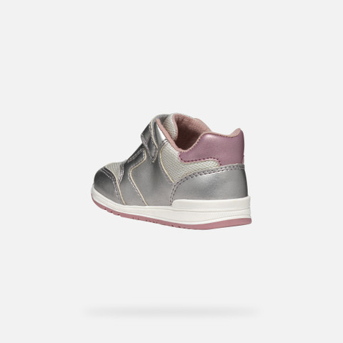 sneakers with straps RISHON BABY GIRL Dark Silver/Rose - image number 3 | GEOX