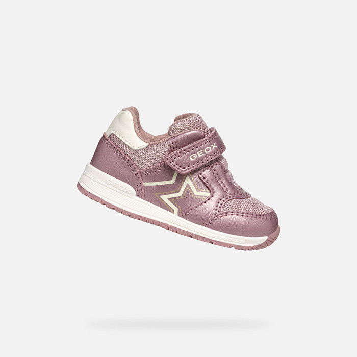 Sneakers with straps RISHON BABY GIRL Dark Pink/Off white | GEOX