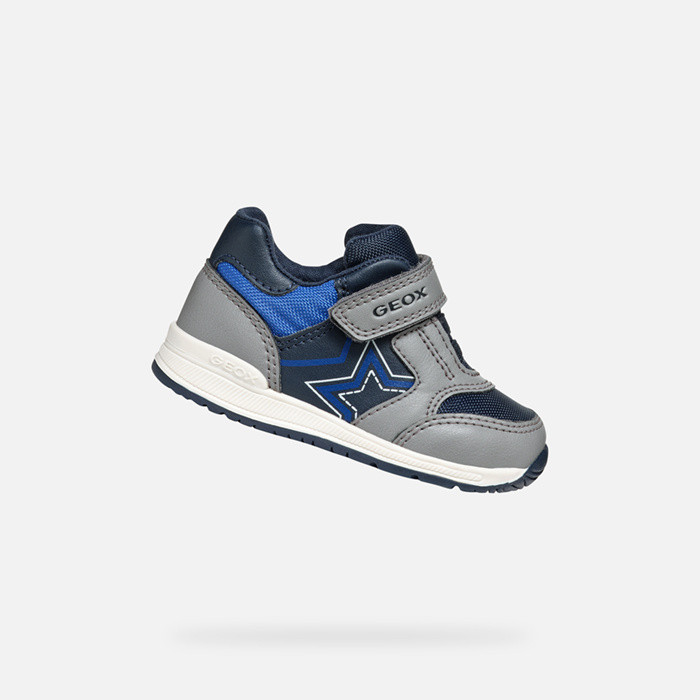 Sneakers à scratch RISHON BÉBÉ Gris/Bleu roi | GEOX