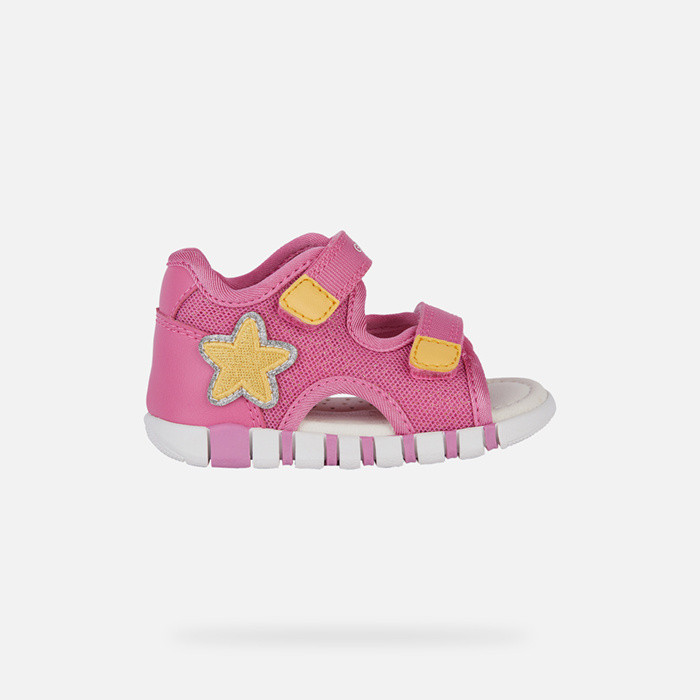 Sandals with straps SANDAL IUPIDOO TODDLER GIRL Dark Pink/Yellow | GEOX