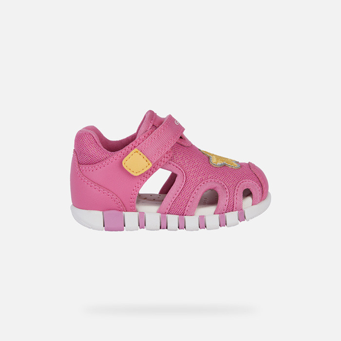 Closed toe sandals SANDAL IUPIDOO TODDLER GIRL Dark Pink/Yellow | GEOX