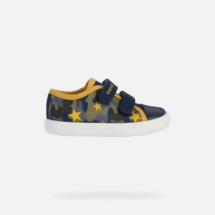 Sneakers with straps GISLI TODDLER BOY Navy/Ochre Yellow | GEOX