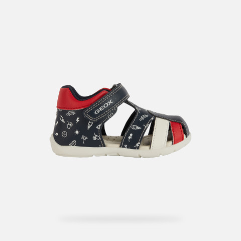 closed toe sandals ELTHAN BABY BOY Navy/Red - image number 1 | GEOX