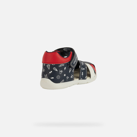 closed toe sandals ELTHAN BABY BOY Navy/Red - image number 4 | GEOX