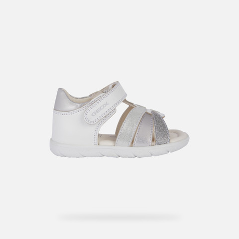 sandals with straps SANDAL ALUL TODDLER GIRL White/Silver - image number 1 | GEOX