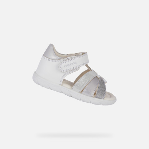 sandals with straps SANDAL ALUL TODDLER GIRL White/Silver - image number 0 | GEOX