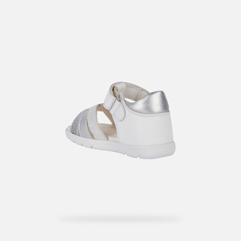 sandals with straps SANDAL ALUL TODDLER GIRL White/Silver - image number 3 | GEOX