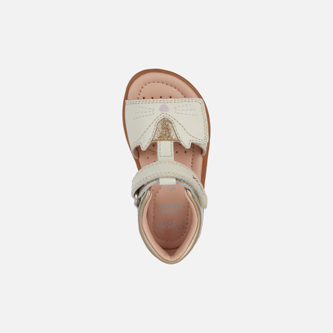 sandals with straps VERRED TODDLER GIRL Light ivory - image number 5 | GEOX