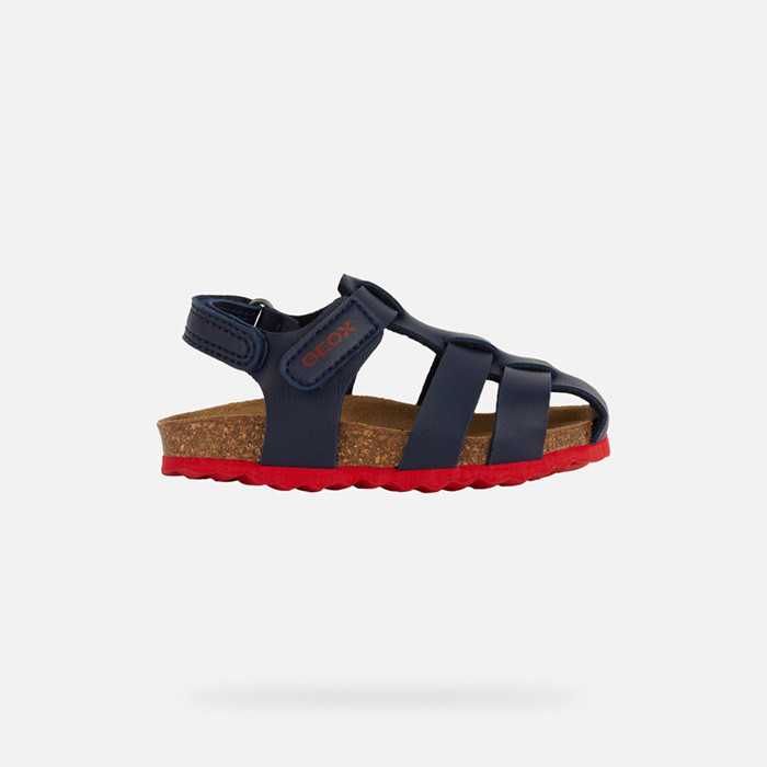Closed toe sandals SANDAL CHALKI TODDLER BOY Navy/Red | GEOX