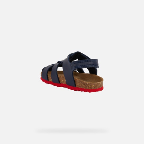 closed toe sandals SANDAL CHALKI TODDLER BOY Navy/Red - image number 3 | GEOX