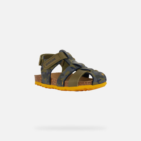 closed toe sandals SANDAL CHALKI TODDLER BOY Sage/Ochre Yellow - image number 2 | GEOX