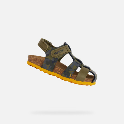 closed toe sandals SANDAL CHALKI TODDLER BOY Sage/Ochre Yellow - image number 0 | GEOX