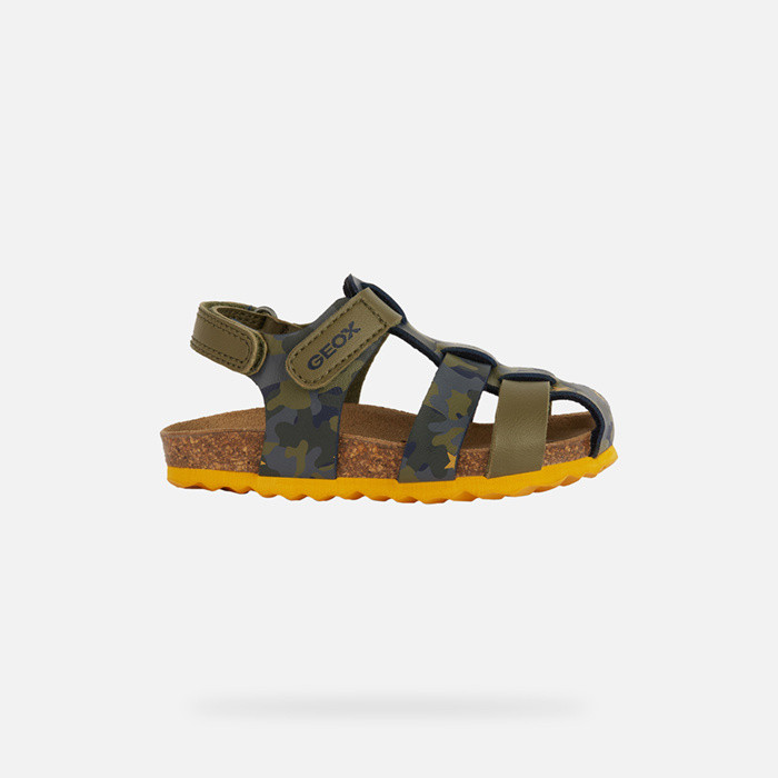 Closed toe sandals SANDAL CHALKI TODDLER BOY Sage/Ochre Yellow | GEOX
